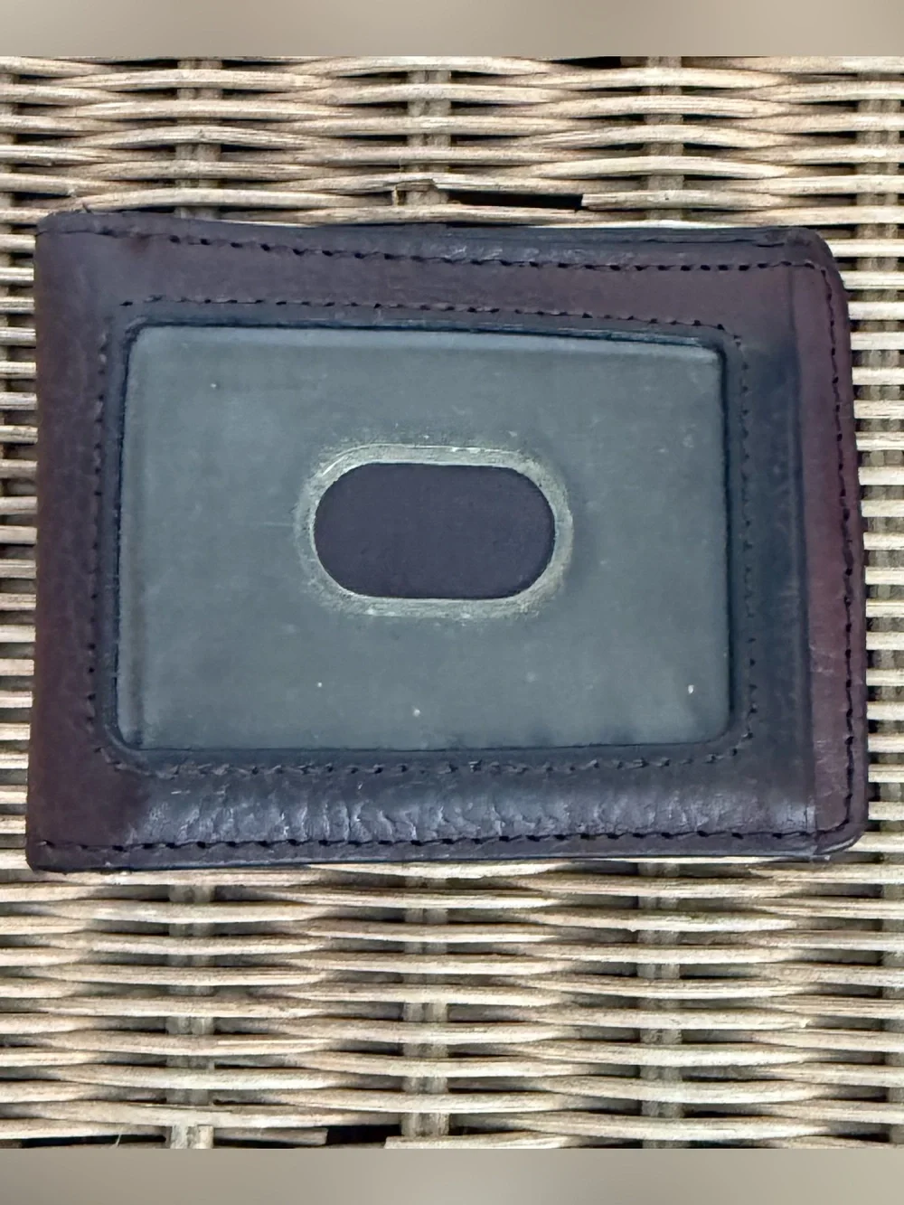 Wilsons Brown Leather Bi-Fold Bottle Opener Money Clip Wallet